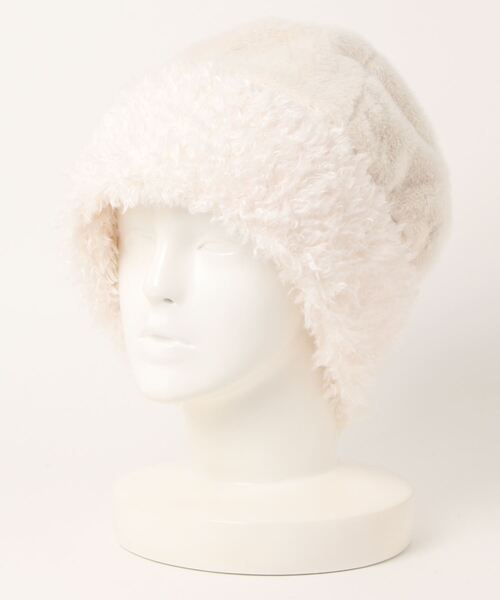 polcadot（ポルカドット）の「2トーンボア トークワッチ（ニットキャップ/ビーニー・レディース・ブラック/グリーン/ホワイト・FREE）」の13枚目の写真