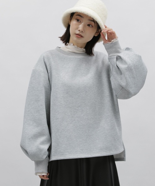 LAKOLE（ラコレ）の「配色ステッチ裏起毛プルオーバー / 180664（スウェット・レディース・ブラック/グレー/オフホワイト・SMALL/MEDIUM）」の6枚目の写真