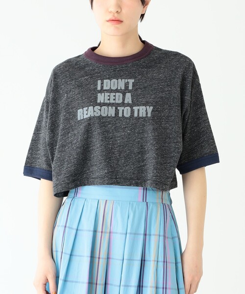 BEAMS BOY（ビームスボーイ）の「BEAMS BOY / プリント リンガー Tシャツ（Tシャツ/カットソー・レディース・チャコールグレー/レッド/グリーン・FREE）」の11枚目の写真