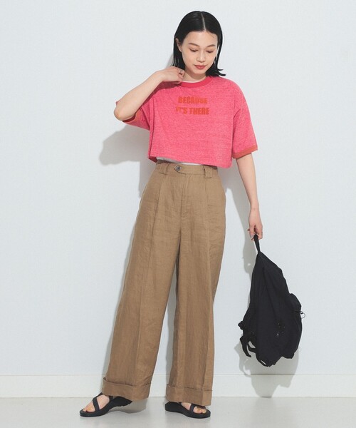 BEAMS BOY（ビームスボーイ）の「BEAMS BOY / プリント リンガー Tシャツ（Tシャツ/カットソー・レディース・チャコールグレー/レッド/グリーン・FREE）」の14枚目の写真