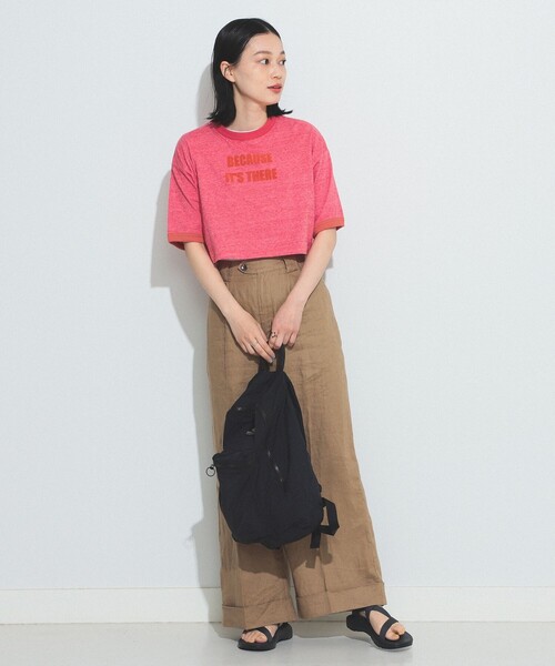 BEAMS BOY（ビームスボーイ）の「BEAMS BOY / プリント リンガー Tシャツ（Tシャツ/カットソー・レディース・チャコールグレー/レッド/グリーン・FREE）」の15枚目の写真