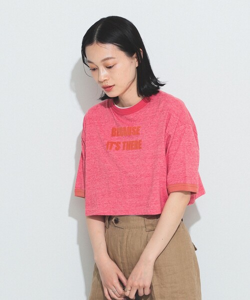 BEAMS BOY（ビームスボーイ）の「BEAMS BOY / プリント リンガー Tシャツ（Tシャツ/カットソー・レディース・チャコールグレー/レッド/グリーン・FREE）」の16枚目の写真