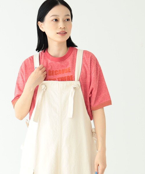 BEAMS BOY（ビームスボーイ）の「BEAMS BOY / プリント リンガー Tシャツ（Tシャツ/カットソー・レディース・チャコールグレー/レッド/グリーン・FREE）」の19枚目の写真