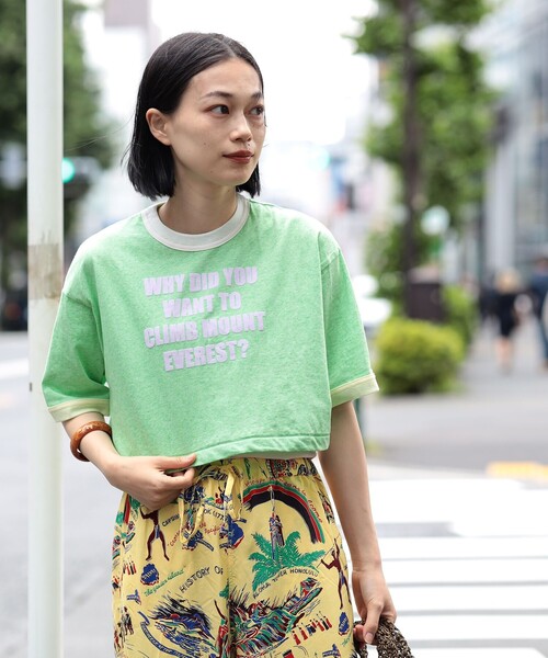BEAMS BOY（ビームスボーイ）の「BEAMS BOY / プリント リンガー Tシャツ（Tシャツ/カットソー・レディース・チャコールグレー/レッド/グリーン・FREE）」の22枚目の写真