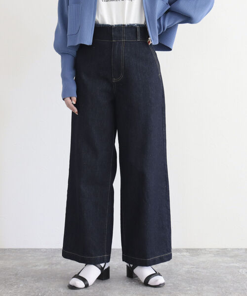 fredy emue（フレディエミュ）の「デニムセミワイドパンツ（デニムパンツ・レディース・ブルー/ネイビー・38/36）」の20枚目の写真