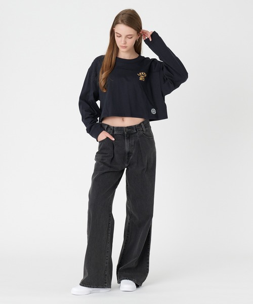 Levi's（リーバイス）の「Levi's/リーバイス Pleated Baggy Jeans バギージーンズ（デニムパンツ・レディース・インディゴブルー/ブラック・23inch/24inch/25inch/26inch/27inch/28inch）」の6枚目の写真