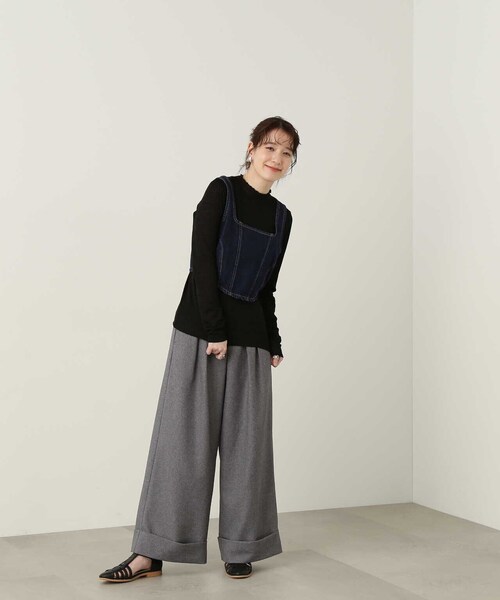N.（N. Natural Beauty Basic）（エヌエヌナチュラルビューティーベーシック）の「◆ボトルネックシアーインナーカットソー（Tシャツ/カットソー・レディース・オフホワイト/グリーン/ブラック・MEDIUM）」の18枚目の写真
