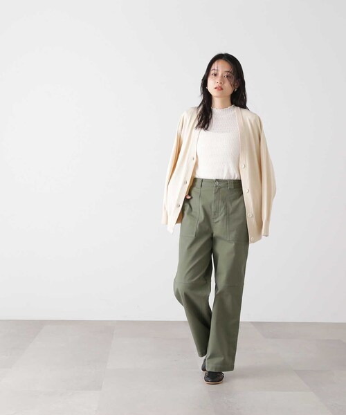 N.（N. Natural Beauty Basic）（エヌエヌナチュラルビューティーベーシック）の「◆ボトルネックシアーインナーカットソー（Tシャツ/カットソー・レディース・オフホワイト/グリーン/ブラック・MEDIUM）」の22枚目の写真