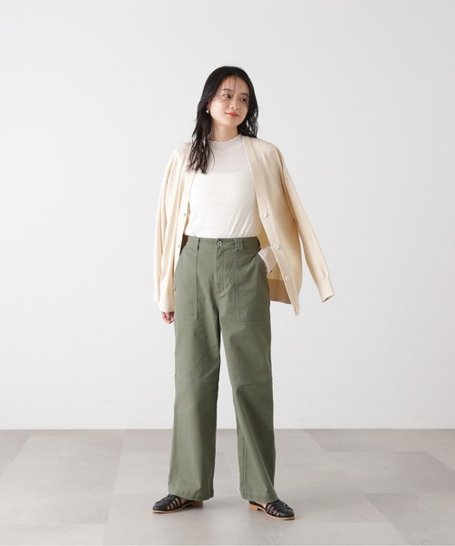 N.（N. Natural Beauty Basic）（エヌエヌナチュラルビューティーベーシック）の「◆ボトルネックシアーインナーカットソー（Tシャツ/カットソー・レディース・オフホワイト/グリーン/ブラック・MEDIUM）」の8枚目の写真