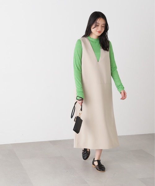 N.（N. Natural Beauty Basic）（エヌエヌナチュラルビューティーベーシック）の「◆ボトルネックシアーインナーカットソー（Tシャツ/カットソー・レディース・オフホワイト/グリーン/ブラック・MEDIUM）」の10枚目の写真