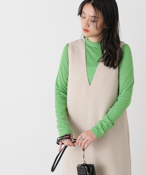 N.（N. Natural Beauty Basic）（エヌエヌナチュラルビューティーベーシック）の「◆ボトルネックシアーインナーカットソー（Tシャツ/カットソー・レディース・オフホワイト/グリーン/ブラック・MEDIUM）」の5枚目の写真