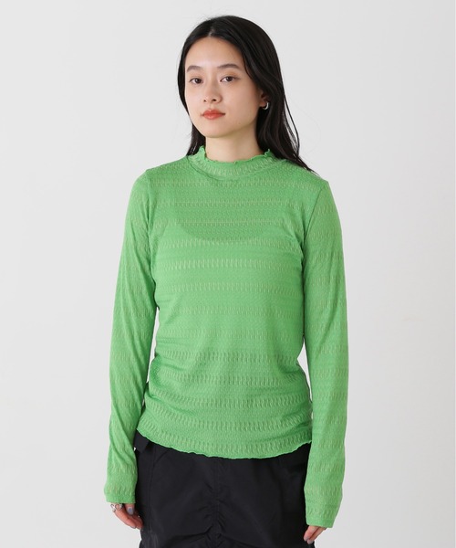 N.（N. Natural Beauty Basic）（エヌエヌナチュラルビューティーベーシック）の「◆ボトルネックシアーインナーカットソー（Tシャツ/カットソー・レディース・オフホワイト/グリーン/ブラック・MEDIUM）」の11枚目の写真