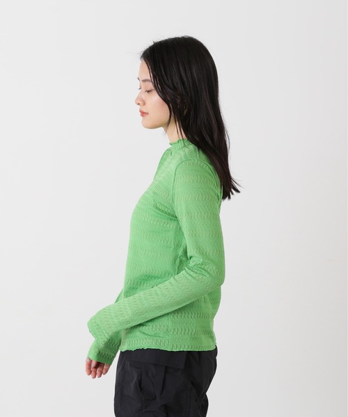 N.（N. Natural Beauty Basic）（エヌエヌナチュラルビューティーベーシック）の「◆ボトルネックシアーインナーカットソー（Tシャツ/カットソー・レディース・オフホワイト/グリーン/ブラック・MEDIUM）」の14枚目の写真