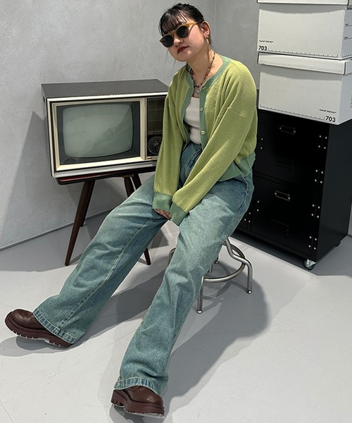 kutir（クティール）の「ハートボタンカーディガン（カーディガン/ボレロ・レディース・ブルー/グリーン・FREE）」の7枚目の写真