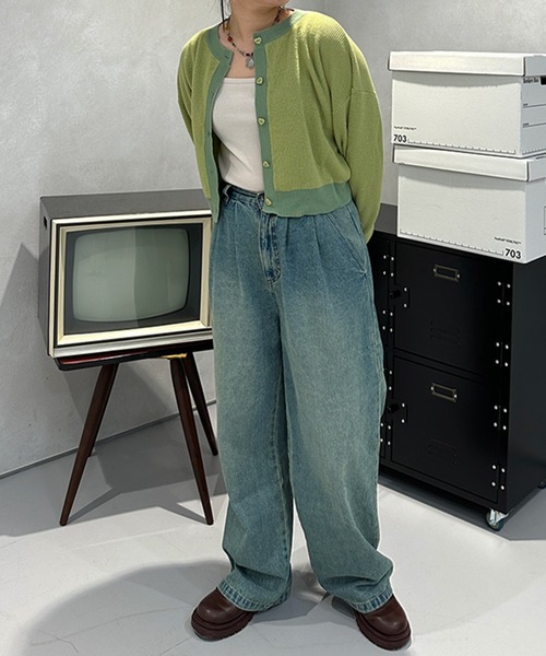 kutir（クティール）の「ハートボタンカーディガン（カーディガン/ボレロ・レディース・ブルー/グリーン・FREE）」の11枚目の写真