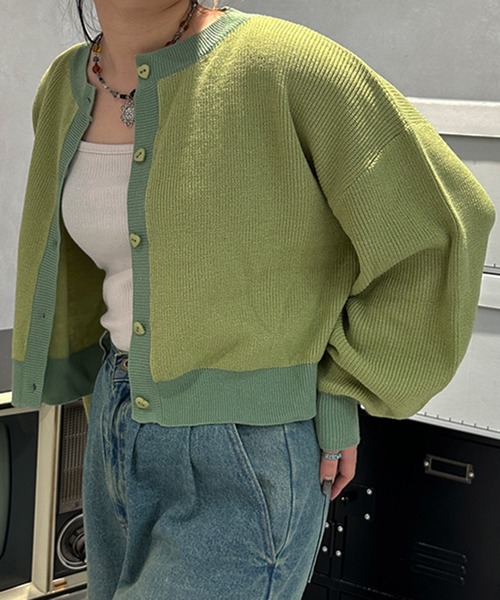 kutir（クティール）の「ハートボタンカーディガン（カーディガン/ボレロ・レディース・ブルー/グリーン・FREE）」の17枚目の写真