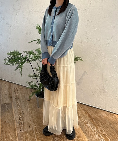 kutir（クティール）の「ハートボタンカーディガン（カーディガン/ボレロ・レディース・ブルー/グリーン・FREE）」の14枚目の写真