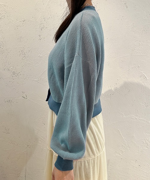 kutir（クティール）の「ハートボタンカーディガン（カーディガン/ボレロ・レディース・ブルー/グリーン・FREE）」の4枚目の写真