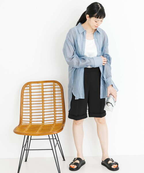 UR Lab.（アーバンリサーチラボ）の「シアーシャツチュニック（シャツ/ブラウス・レディース・ブラック/ブルー/ピンク系その他・FREE）」の13枚目の写真