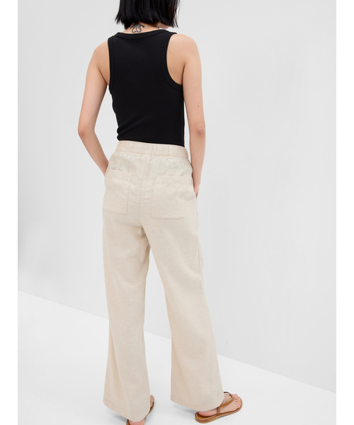 GAP(ギャップ)の「ウォッシュウェル リネン ワイドパンツ(その他パンツ・レディース・ベージュ/ホワイト/ブルー・XS/S/M/XXS/L)」の6枚目の写真