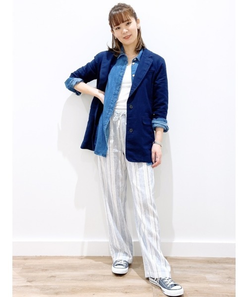 GAP(ギャップ)の「ウォッシュウェル リネン ワイドパンツ(その他パンツ・レディース・ベージュ/ホワイト/ブルー・XS/S/M/XXS/L)」の12枚目の写真