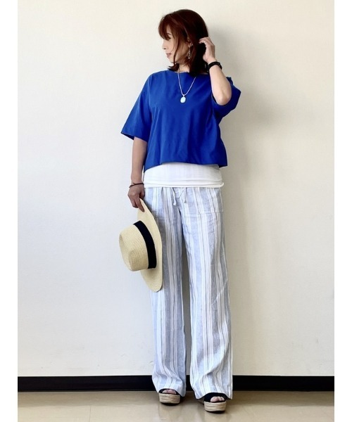 GAP(ギャップ)の「ウォッシュウェル リネン ワイドパンツ(その他パンツ・レディース・ベージュ/ホワイト/ブルー・XS/S/M/XXS/L)」の19枚目の写真