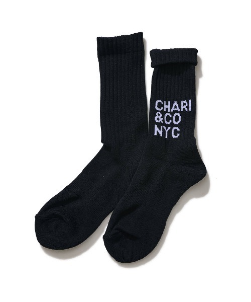 CHARI&CO（チャリアンドコー）の「MODERN LOGO SOCKS 靴下 ソックス（ソックス/靴下・メンズ・ホワイト/ブラック・FREE）」の2枚目の写真