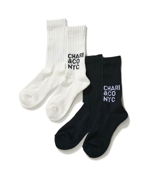 CHARI&CO（チャリアンドコー）の「MODERN LOGO SOCKS 靴下 ソックス（ソックス/靴下・メンズ・ホワイト/ブラック・FREE）」の3枚目の写真