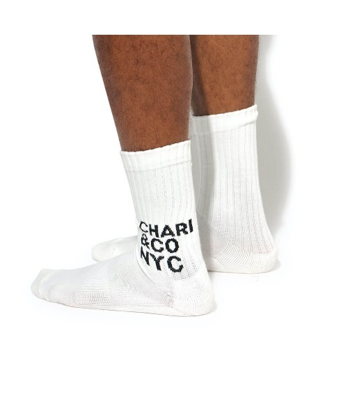 CHARI&CO（チャリアンドコー）の「MODERN LOGO SOCKS 靴下 ソックス（ソックス/靴下・メンズ・ホワイト/ブラック・FREE）」の4枚目の写真