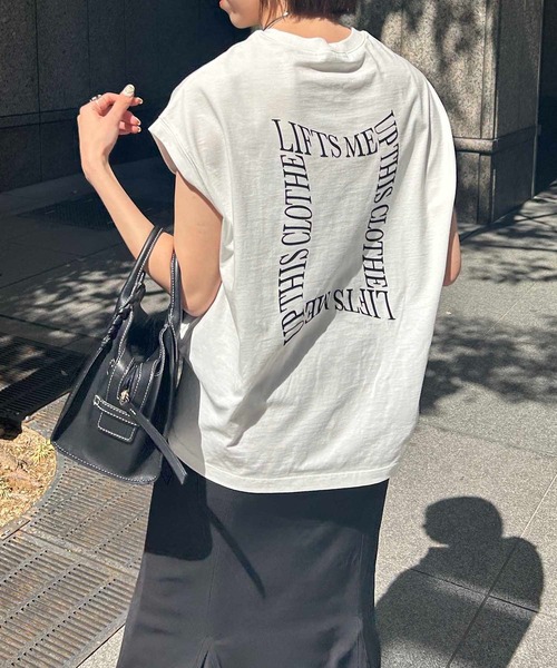 CAPRICIEUX LE'MAGE（カプリシューレマージュ）の「ノースリフロッキーTシャツ（Tシャツ/カットソー・レディース・ブルー/チャコールグレー/ベージュ/ホワイト・FREE）」の5枚目の写真