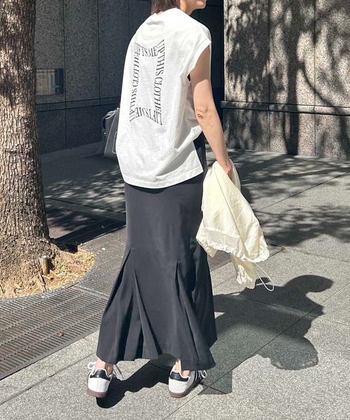 CAPRICIEUX LE'MAGE（カプリシューレマージュ）の「ノースリフロッキーTシャツ（Tシャツ/カットソー・レディース・ブルー/チャコールグレー/ベージュ/ホワイト・FREE）」の8枚目の写真