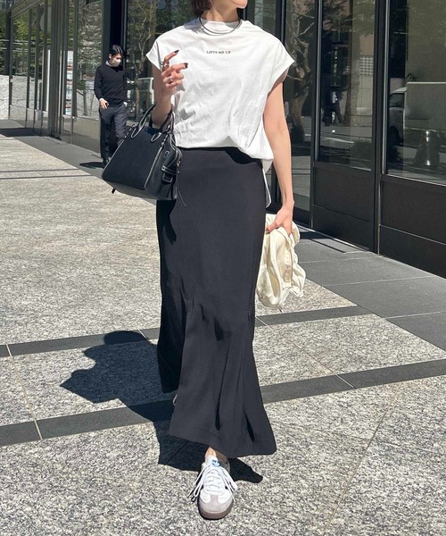 CAPRICIEUX LE'MAGE（カプリシューレマージュ）の「ノースリフロッキーTシャツ（Tシャツ/カットソー・レディース・ブルー/チャコールグレー/ベージュ/ホワイト・FREE）」の11枚目の写真