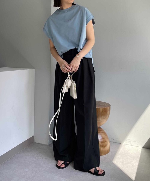 CAPRICIEUX LE'MAGE（カプリシューレマージュ）の「ノースリフロッキーTシャツ（Tシャツ/カットソー・レディース・ブルー/チャコールグレー/ベージュ/ホワイト・FREE）」の19枚目の写真