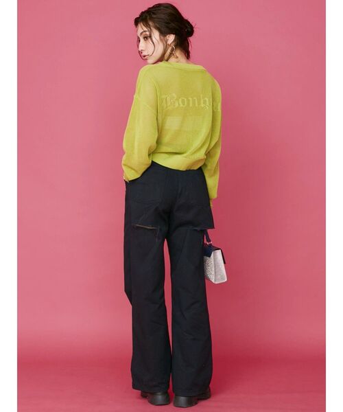 EVRIS（エヴリス）の「シアーロゴジャガードニット（ニット/セーター・レディース・ブラック/グリーン/ホワイト・FREE）」の9枚目の写真