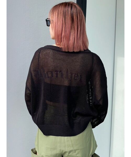 EVRIS（エヴリス）の「シアーロゴジャガードニット（ニット/セーター・レディース・ブラック/グリーン/ホワイト・FREE）」の17枚目の写真