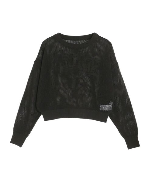 EVRIS（エヴリス）の「シアーロゴジャガードニット（ニット/セーター・レディース・ブラック/グリーン/ホワイト・FREE）」の21枚目の写真