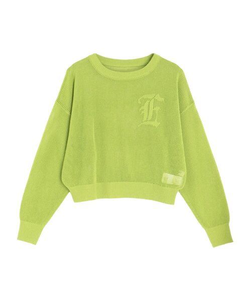 EVRIS（エヴリス）の「シアーロゴジャガードニット（ニット/セーター・レディース・ブラック/グリーン/ホワイト・FREE）」の20枚目の写真