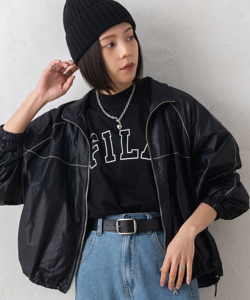 FILA(フィラ)の「FILA フィラ ブランド ロゴ ラバープリント モックネック 半袖 Tシャツ(Tシャツ/カットソー・レディース・ブラック/ホワイト・L/LL/M)」の11枚目の写真