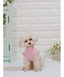 tone（トーン）の「【poteco】【再入荷】【大人気】フリルリブタンクトップ/犬服(ドッグウエア)(SU)（ペットウェア）」