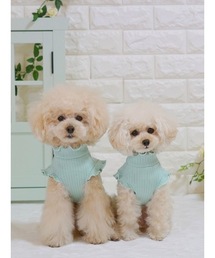 tone（トーン）の「【poteco】【再入荷】【大人気】フリルリブタンクトップ/犬服(ドッグウエア)(SU)（ペットウェア）」