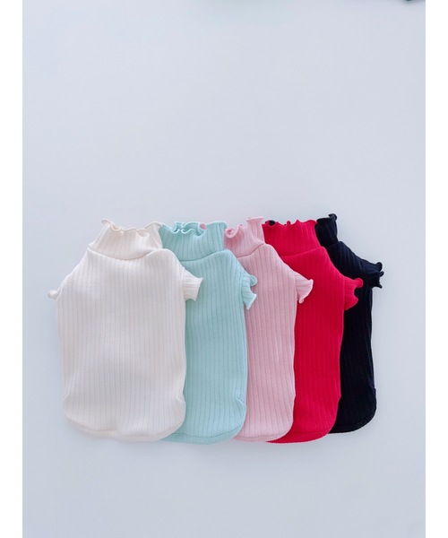 tone（トーン）の「【poteco】【再入荷】【大人気】フリルリブタンクトップ/犬服(ドッグウエア)(SU)（ペットウェア・レディース・レッド/ピンク/ブラック/ミント/ホワイト系その他・X-SMALL/SMALL/MEDIUM）」の9枚目の写真
