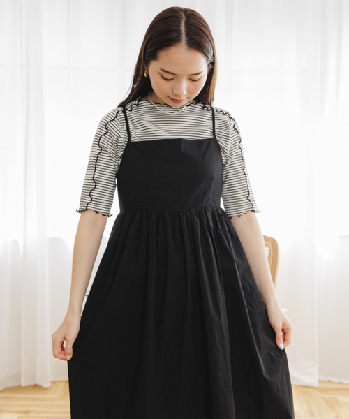 flower（フラワー）の「ダブルリボンキャミワンピース（ワンピース・レディース・ブラック/ブルー/イエロー・FREE）」の4枚目の写真