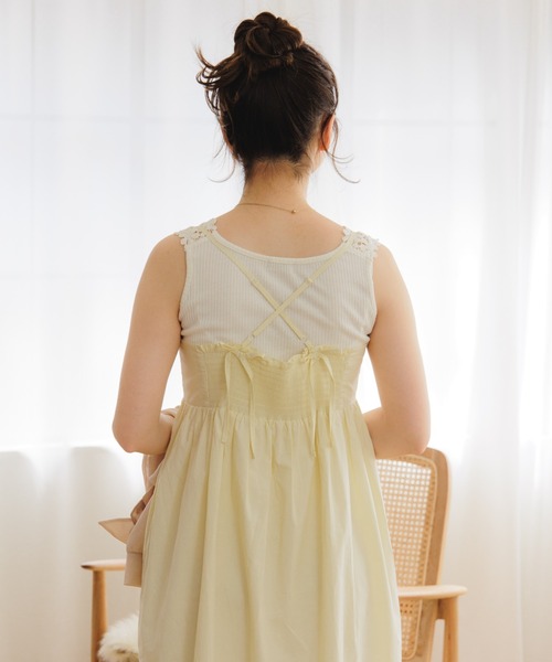 flower（フラワー）の「ダブルリボンキャミワンピース（ワンピース・レディース・ブラック/ブルー/イエロー・FREE）」の12枚目の写真