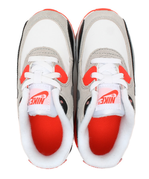 NIKE SPORTSWEAR（ナイキスポーツウェアー）の「ベビー キッズ ナイキ エアマックス 90 トドラー NIKE AIR MAX 90 PRM LTR TD 724881-100（スニーカー・キッズ・ホワイト・12cm/14cm/15cm/13cm/16cm）」の5枚目の写真