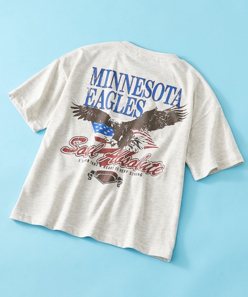 SHISKY（シスキー）の「SHISKY / シスキー ヴィンテージ 背面/ロゴプリント 杢天竺 ビックシルエット Tシャツ 半袖 キッズ（Tシャツ/カットソー・キッズ・ベージュ系1/杢グレー/ブラック系2/オートミール/グリーン系/ネイビー系/ベージュ系3/ベージュ系4/ベージュ系2/ブラック系/パープル系/ネイビー系1/ブラック系1/ベージュ系/グリーン系1/グレー系・110/120/150/130/140/160）」の8枚目の写真