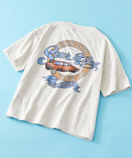 SHISKY（シスキー）の「SHISKY / シスキー ヴィンテージ 背面/ロゴプリント 杢天竺 ビックシルエット Tシャツ 半袖 キッズ（Tシャツ/カットソー・キッズ・ベージュ系1/杢グレー/ブラック系2/オートミール/グリーン系/ネイビー系/ベージュ系3/ベージュ系4/ベージュ系2/ブラック系/パープル系/ネイビー系1/ブラック系1/ベージュ系/グリーン系1/グレー系・110/120/150/130/140/160）」の11枚目の写真