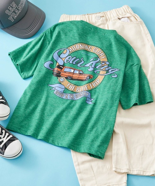 SHISKY（シスキー）の「SHISKY / シスキー ヴィンテージ 背面/ロゴプリント 杢天竺 ビックシルエット Tシャツ 半袖 キッズ（Tシャツ/カットソー・キッズ・ベージュ系1/杢グレー/ブラック系2/オートミール/グリーン系/ネイビー系/ベージュ系3/ベージュ系4/ベージュ系2/ブラック系/パープル系/ネイビー系1/ブラック系1/ベージュ系/グリーン系1/グレー系・110/120/150/130/140/160）」の13枚目の写真