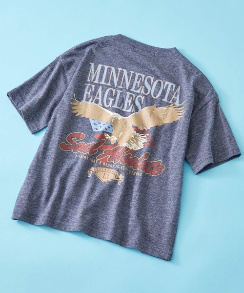 SHISKY（シスキー）の「SHISKY / シスキー ヴィンテージ 背面/ロゴプリント 杢天竺 ビックシルエット Tシャツ 半袖 キッズ（Tシャツ/カットソー・キッズ・ベージュ系1/杢グレー/ブラック系2/オートミール/グリーン系/ネイビー系/ベージュ系3/ベージュ系4/ベージュ系2/ブラック系/パープル系/ネイビー系1/ブラック系1/ベージュ系/グリーン系1/グレー系・110/120/150/130/140/160）」の14枚目の写真