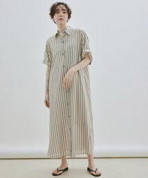 shuttle notes | 【NIPPON CULTURE】ワッシャーローンシャツワンピース / 無地・ストライプ(シャツワンピース)