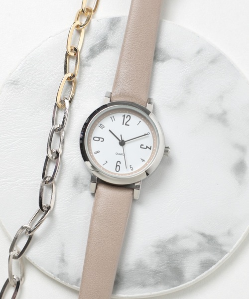 SETUP7(セットアップセブン)の「【SETUP7】日本製 PUレザーパステルバンドプチプラウォッチ PP014 ピック FW(アナログ腕時計・レディース・レッド/グレー/ピンク/ブラック/ブルー・FREE)」の1枚目の写真